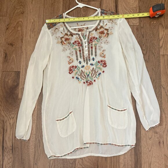 Johnny Was Women's Floral Sheet Embroidered Tunic Small - Picture 4 of 5